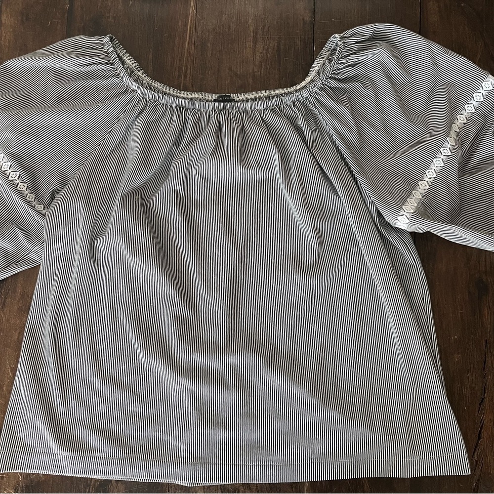 Striped Black and White Women's Top